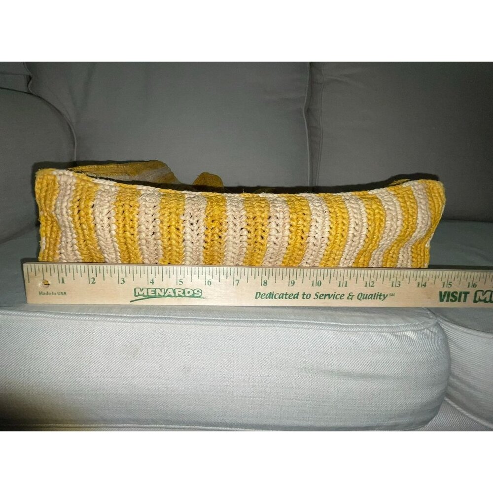 Mar Y Sol Straw Amalfi Tote Bag Used Striped Sunflower / Natural - Picture 10 of 16